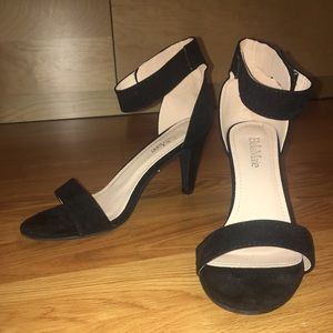 Black Heels Strap Open Toe Sandal